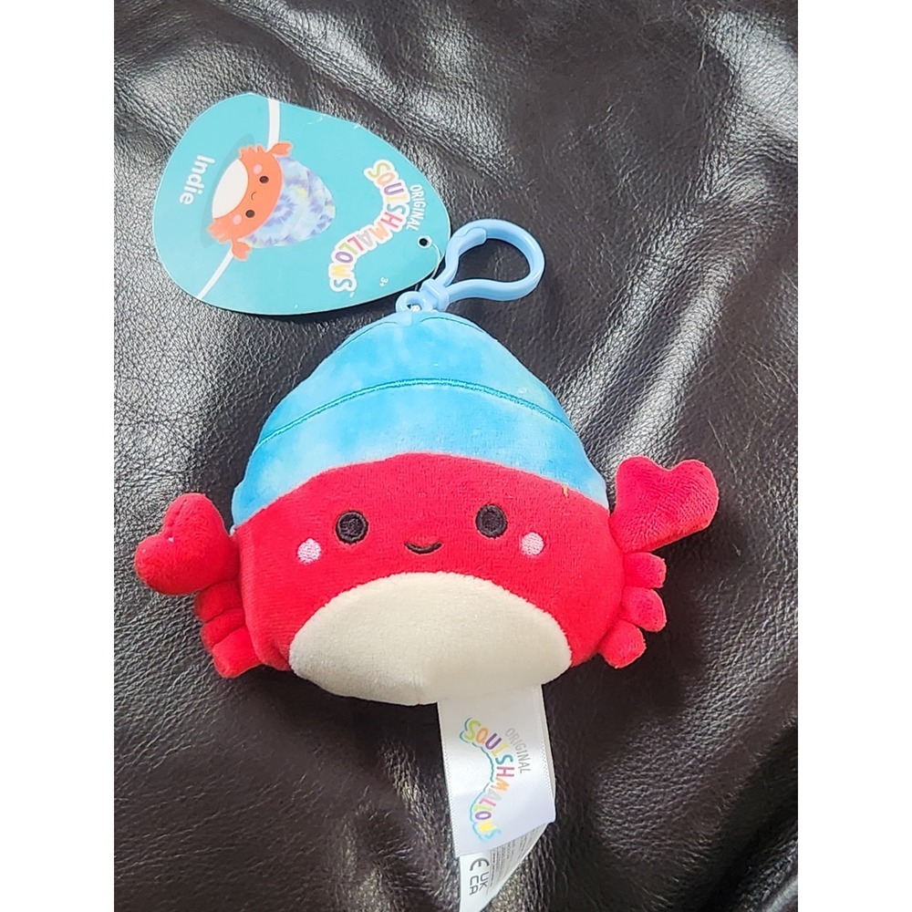 Squishmallow Indie the Hermit Crab 3.5" Plush Clip-On โ NWT (New With Tags) Orig